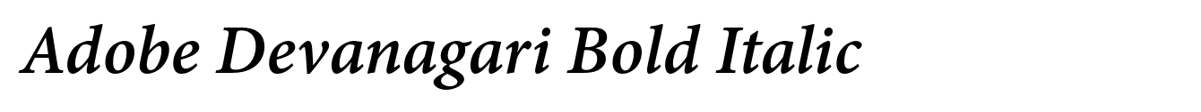 Adobe Devanagari Bold Italic